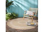 Outdoorteppich AYYILDIZ TEPPICHE "COMILLA 0886", beige, H:8mm Ø:120cm, Polypropylen, Teppiche, Outdoorteppich, Pflegeleicht / Strapazierfähig / In- und Outdoor geeignet