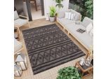 Teppich CARPET CITY "In-& Outdoorteppich Santorini 58538, 3D-Effekt, Raute-Optik", grau (anthrazit), B:200cm H:5mm L:290cm, Polypropylen (PP), Teppiche, Teppich, Wetterfest & UV-beständig für Terrasse, Balkon, Küche, Flur
