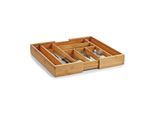Besteckkorb ZELLER PRESENT "Bamboo", braun, B:43cm H:6,5cm L:58cm, Bambus, Besteckkörbe, Besteckkorb