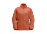 Fleecejacke JACK WOLFSKIN "HIGH CURL JACKET W", Damen, Gr. S (36), rot (warm, amber), Hauptmaterial: 100% Polyester; Futter: 100% Polyester (recycled), Jacken Fleecejacke