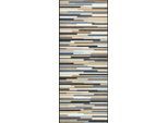 Läufer "Mikado Stripes" Gr. 18, beige (natur), B:75cm H:7mm L:120cm, Kunstfaser, WASH+DRY BY KLEEN-TEX, Teppiche, Läufer, Schmutzfangläufer, modernes Streifen Design, rutschhemmend, waschbar