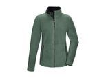 Fleecejacke KILLTEC "KOW 3 WMN FLC JCKT", Damen, Gr. 48, graugrün, Obermaterial: 100% Polyester, Jacken Fleecejacke, Fleecejacke mit Stretch, Kinnschutz und verschliessbaren Taschen