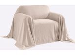 Bettüberwurf PEREIRA DA CHUNA Gr. 2, sand, B:250cm L:190cm, 100% Baumwolle, Tagesdecken, Bettüberwurf