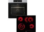 GORENJE Backofen-Set "Pacific Backofen-Set Basic 2021", Energieeffizienz: A (A+++-D), silber (edelstahlfarben), Herdsets, Pizzafunktion mit 300 C – perfekt für Pizza, Focaccia und mehr, Topseller
