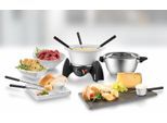 UNOLD Elektro-Fondue "48615", silber (edelstahlfarben), B:24,6cm H:16,5cm T:17,5cm, Fondues, Edelstahl-Fonduetopf plus feuerfestem Keramiktopf