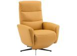 Livetastic Relaxsessel , Gelb , Textil, Leder , Echtleder , Rindleder , 76x112x80 cm , Relaxfunktion , Wohnzimmer, Sessel, Relaxsessel