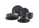 Villeroy & Boch Kombiservice Manufacture Rock, Schwarz, Keramik, 16-teilig, 430 ml, Essen & Trinken, Geschirr, Geschirr-Sets, Kombiservice