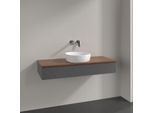 Villeroy und Boch Antao Waschtisch-Unterschrank K10112GK 120x19x50cm, Waschbeckenplattenfarbe warm walnut, anthracite matt lacquer