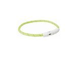 Trixie Flash Light Ring USB Illuminated Dog Safety Collar Green Size XS-S 7mm 35cm