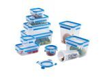 Emsa Frischhaltedosenset , Klar, Hellblau , Kunststoff , 11-teilig , 0,15 l , BPA-frei , auslaufsicher, Deckel mit Sichtfenster, hitzebeständig, lebensmittelecht, luftdichter Verschluss, mikrowellengeeignet, stapelbar , Küchenzubehör, Vorratsbehälter, Frischhaltedosen