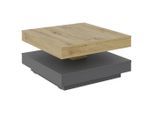 Xora Couchtisch, Anthrazit, Eiche Artisan, Holzwerkstoff, quadratisch, eckig, 70x34x70 cm, Wohnzimmer, Wohnzimmertische, Couchtische
