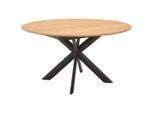 Venjakob Esstisch, Anthrazit, Eiche, Holz, Metall, Wildeiche, furniert, rund, X-Form, 140x75x140 cm, Goldenes M, Made in Germany, Dgm, DGM-Klimapakt, DGM-Emissionslabel, in verschiedenen Größen erhältlich, Variantenauswahl, Esszimmer, Tische, Esstische, Esstische rund