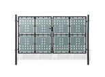 vidaXL Schwarzes Einzeltor für Zäune 300 x 175 cm