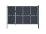 vidaXL Gartentor aus Stahl 350 x 175 cm Anthrazit