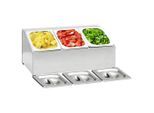 vidaXL Gastronorm-Ständer mit 3 GN 1/6 Behältern Edelstahl