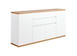 Xora Sideboard , Weiss, Eiche Artisan , Holzwerkstoff , 5 Fächer , 2 Schubladen , 184x93x42 cm , Typenauswahl, Beimöbel erhältlich, stehend , Kleinmöbel, Kommoden, Sideboards
