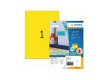 HERMA Farbige Etiketten A4, 210 x 297 mm, gelb, permanent haftend