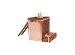 Trixie Play and Burrow Tower Bark Wood Small Animals 25x24x20cm