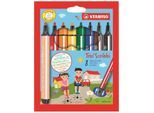 STABILO Gefederter Dreikant-Filzstift - Trio Scribbi - 8er Pack - mit 8 verschiedenen Farben