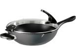 Wok STONELINE "Future", grau (anthrazit), H:9,2cm Ø:32cm, Pfannen, Wok, Ø 32 cm, abnehmbare Griffe, Induktion