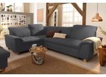 Ecksofa HOME AFFAIRE "Lyla fester Sitzkomfort, bequeme Armlehnen, Breite 275cm, L-Form", grau (anthrazit), B:275cm H:81cm T:214cm, Luxus-Microfaser Lederoptik (100% Polyester);Microfaser PRIMABELLE (100% Polyester);Feinstruktur weich (100% Polyester), Sofas, Ecksofa, wahlweise mit Rückenfunktion und Bettfunktion, Topseller