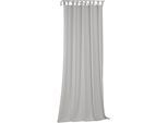 Vorhang WIRTH "Sunday", grau (hellgrau), B:142cm H:175cm, Jacquard, Baumwolle, Polyester, Gardinen, nach Maß