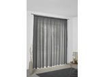 Vorhang WIRTH "Sunday", grau (dunkelgrau), B:142cm H:215cm, Jacquard, Baumwolle, Polyester, Gardinen, nach Maß