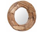 vidaXL Dekorativer Spiegel Teak 60 cm Rund