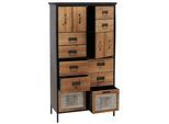 Apothekerkommode MCW-O80, Schrank Highboard Schubladen, Vintage Shabby-Look 136x73x35cm, natur