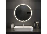 CLP Badspiegel Laconia mit Beleuchtung, Bluetooth-Lautsprecher, Anti-Beschlag Badezimmerspiegel, runder Wandspiegel LED dimmbar, 3 Licht-Modi