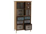 Apothekerkommode MCW-O80, Schrank Highboard Schubladen, Vintage Shabby-Look 136x73x35cm, blau Metalloptik