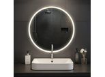 CLP Badspiegel Laconia mit Beleuchtung, Bluetooth-Lautsprecher, Anti-Beschlag Badezimmerspiegel, runder Wandspiegel LED dimmbar, 3 Licht-Modi