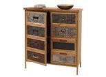 Apothekerkommode MCW-O79, Schrank Highboard Staufächer, Vintage Shabby-Look 94x80x35cm, weiß/blau