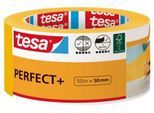 tesa Perfect+ Malerband, 50 m × 50 mm – saubere Farbkanten, reißfest, rückstandsfrei, für Innen