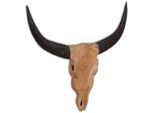vidaXL Wandmontierte Stierkopf-Skulptur Teak 69 x 6 x 60 cm