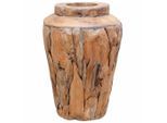 vidaXL Deko-Vase 40 x 60 cm Massivholz Teak