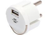 Brennenstuhl USB Steckdosenadapter, Kompaktes Design, USB-A Anschlüsse, IP44 Standard, Weiß