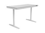 Novel Schreibtisch , Weiss , Metall, Kunststoff, Holzwerkstoff , 1 Schublade(n) Schubladen , rechteckig , Kufe, Rundrohr , 70x73-118x140 cm , höhenverstellbar , Büromöbel, Büromöbelsets, Büromöbelserien
