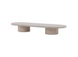 Livetastic Couchtisch, Beige, Holz, Pappel,Pappel,Pappel, furniert, rechteckig, rund, 60x25x190 cm, einfacher Aufbau, Wohnzimmer, Wohnzimmertische, Couchtische