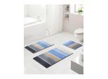 Badematte GRUND Gr. 1, blau, taupe, rechteckig (50cm x 60cm ), 1 Stk., Badematten, Badematte