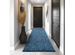 Teppich AYYILDIZ TEPPICHE "SPACE 1900", blau, B:80cm H:7mm L:150cm, Chenille, Teppiche, Teppich, Läufer, Kurzflor, Boho, Vintage, Wohnzimmer