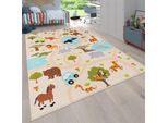 Kinderteppich PACO HOME "Bino 580", bunt (mehrfarbig), B:160cm H:4mm L:220cm, Polyester, Teppiche, Kinderteppich, Spielteppich, Motiv Straße & Autos, Kinderzimmer