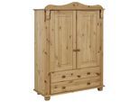Wäscheschrank OTTO HOME "Adele, Mehrzweckschrank", beige (natur), B:93cm H:135cm T:40cm, Massivholz, Schränke, aus massiver Kiefer, 2-oder 3-türig