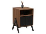 Nachttisch MCW-O40, Kommode Beistelltisch Nachtschrank Schrank, Schublade MDF Metall Melamin 59x40x40cm ~ natur