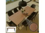 Esszimmertisch MCW-O60, Ausziehtisch Esstisch, Eisen MDF ausziehbar 160-220cm ~ Walnuss-Optik