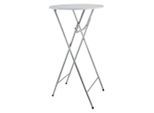 Stehtisch , Weiß , Metall, Kunststoff , 110 cm , Tischplatte einklappbar , Freizeit & Co, Camping, Campingtische