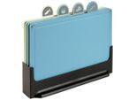 Homeware Profession. Schneidebrett-Set , Blau, Grün, Schwarz, Weiß , Kunststoff , 5-teilig , 23.4x0.6x30.1 cm , Lfgb , Küchenzubehör, Schneidebretter