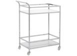 PBJ Servierwagen , Weiß, Chromfarben , Metall , Rollen , 60x80x35 cm , Esszimmer, Barmöbel, Barwagen