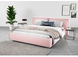 Polsterbett HOME AFFAIRE "Adrina mit Biesenoptik, Feincord und Luxus-Microfaser", rosa (rosé), B:242cm H:91cm L:230cm, 100% Polyester, Betten, Polsterbett, bis 280kg, auch in Überlänge 220 cm, 4 Breiten bis 200cm