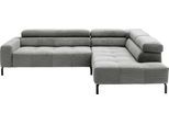 Ecksofa HOME AFFAIRE "Claya, L-Form, incl. Kopfteilverstellung, Breite 276 cm", grau, B:276cm H:71cm T:219cm, 95% Polyester, 5% Nylon, Sofas, Ecksofa, wahlweise elektrischer Sitzvorzug